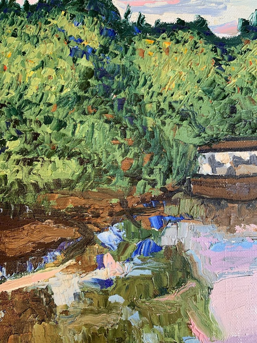 Oil painting Warm day by the river Oleksandr Gukalov - 5