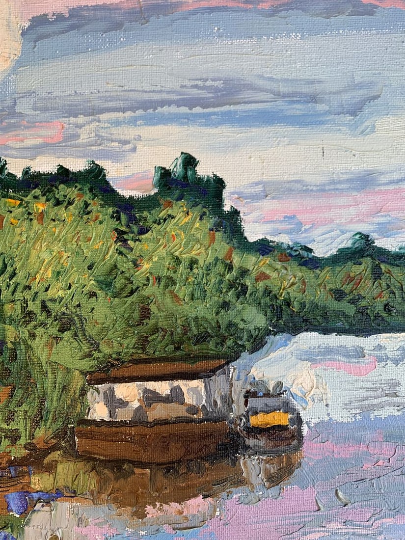 Oil painting Warm day by the river Oleksandr Gukalov - 6