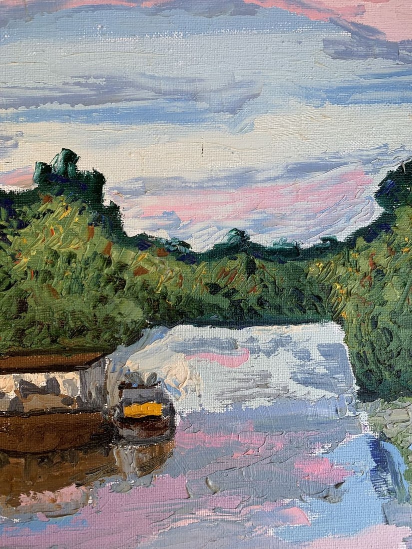 Oil painting Warm day by the river Oleksandr Gukalov - 7