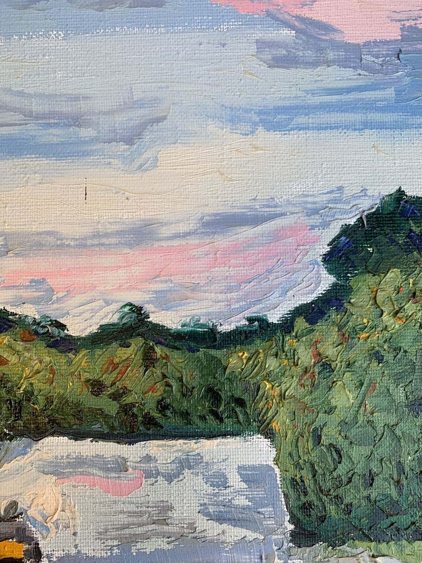 Oil painting Warm day by the river Oleksandr Gukalov - 8