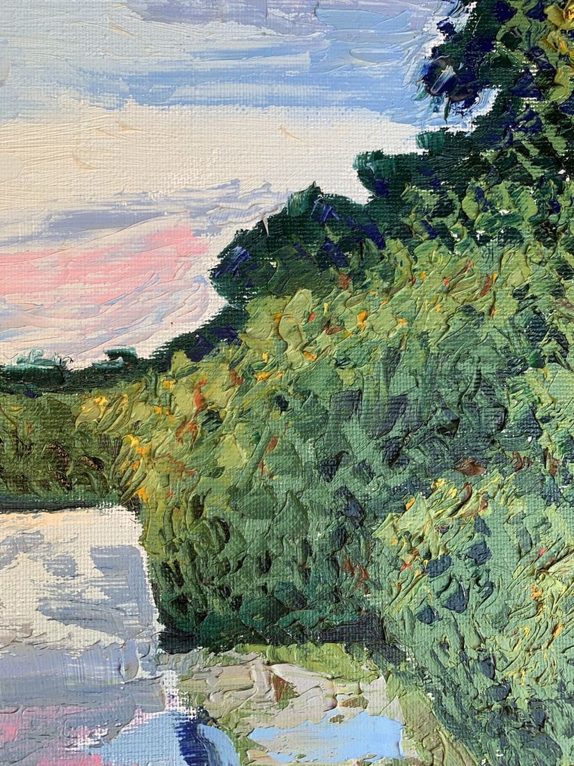 Oil painting Warm day by the river Oleksandr Gukalov - 9