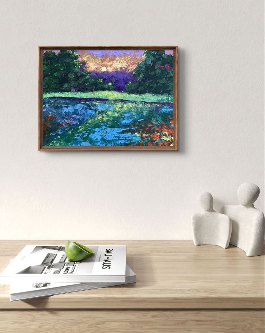 Oil painting Sunset behind the trees V. Zadorozhnya - 3