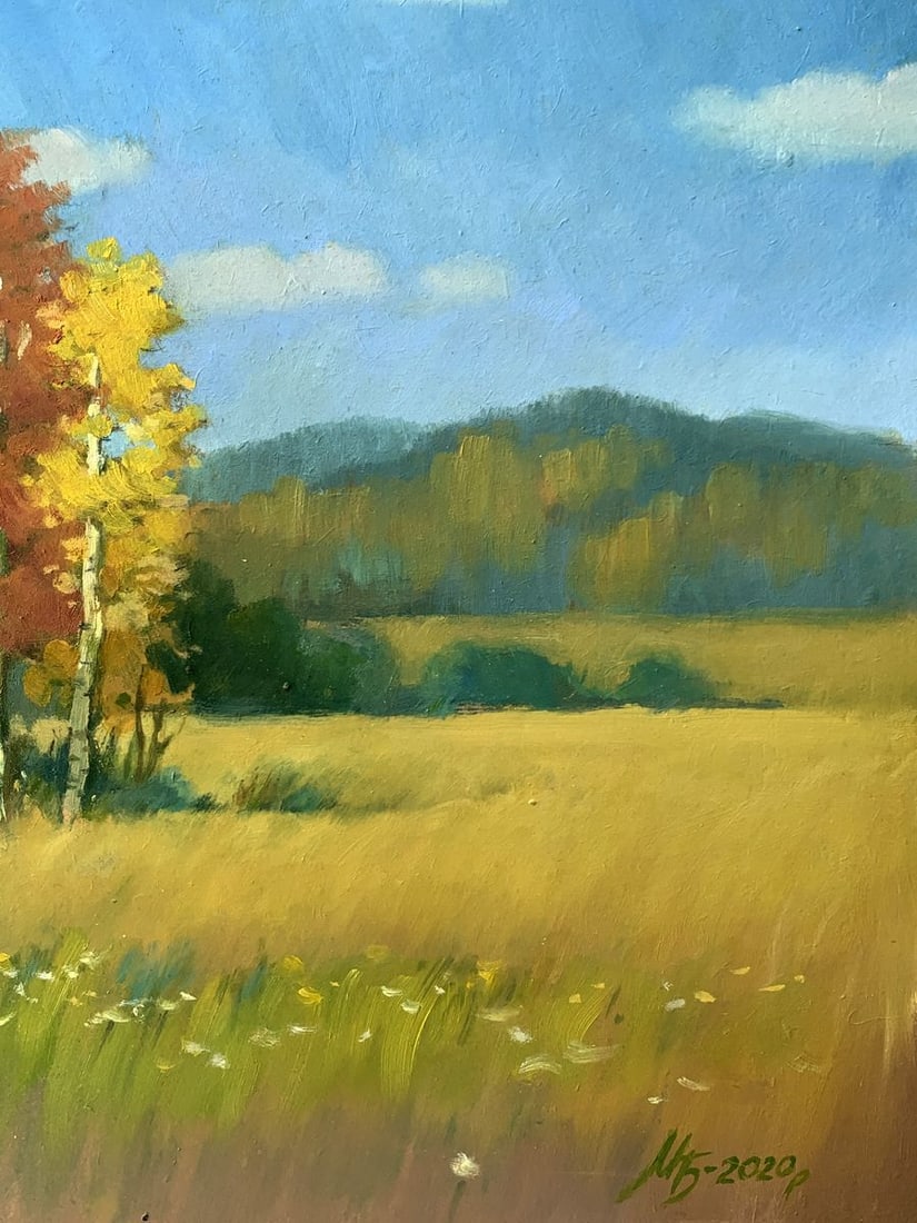 Oil painting Golden forest Mykhailo Burdylo - 11