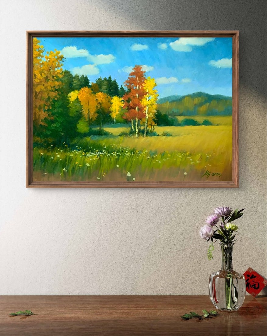 Oil painting Golden forest Mykhailo Burdylo - 2