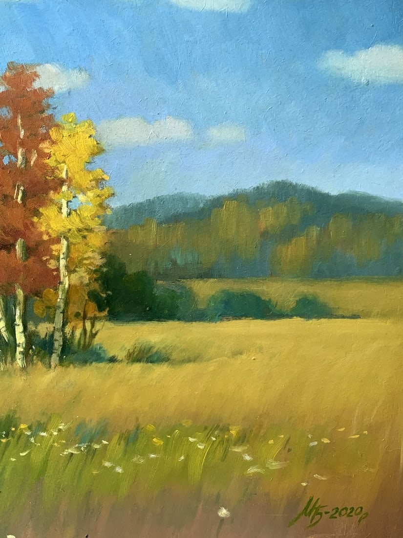 Oil painting Golden forest Mykhailo Burdylo - 9