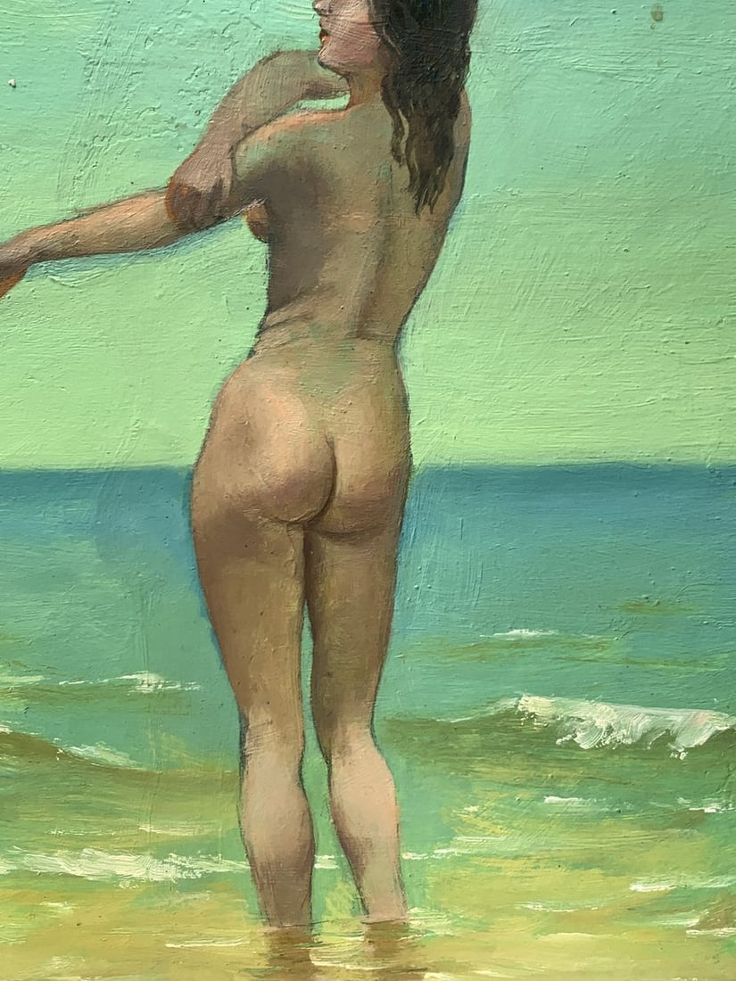 Oil painting Girl on the beach Mykhailo Burdylo - 11