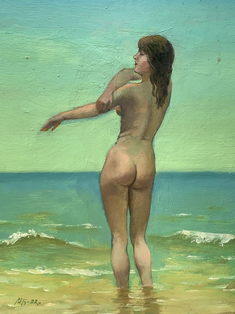 Oil painting Girl on the beach Mykhailo Burdylo - 8