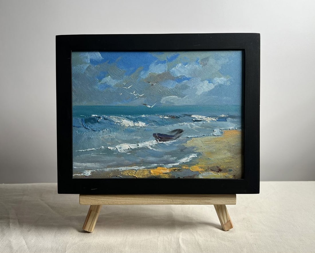 Oil painting Seagulls on the seashore Yuriy Suprunchuk (1 of 8)