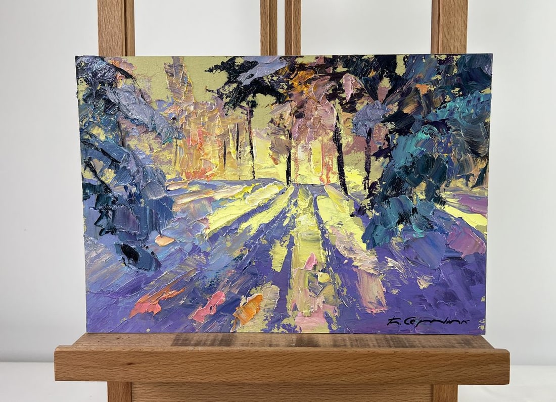 Oil painting The first rays of the sun in the east Boris Serdyuk: Title: Oil painting The first rays of the sun in the east Boris Serdyuk Description: №AAA4763 The oil painting on Cardboard titled "The first rays of the sun in the east" captures the magical mo