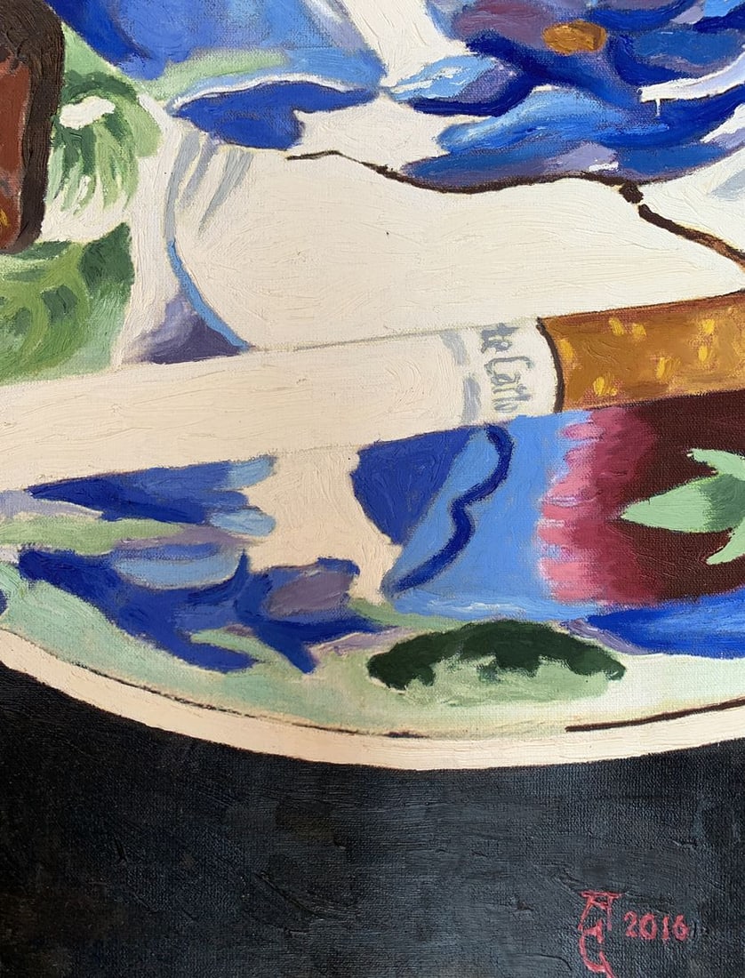 Oil painting Tea and cigarette Oleksandr Gukalov - 11