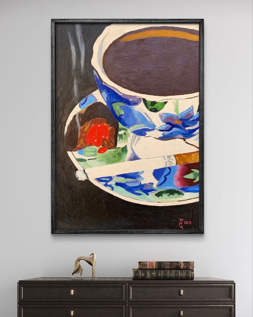 Oil painting Tea and cigarette Oleksandr Gukalov - 2