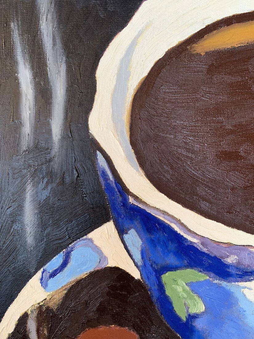 Oil painting Tea and cigarette Oleksandr Gukalov - 4