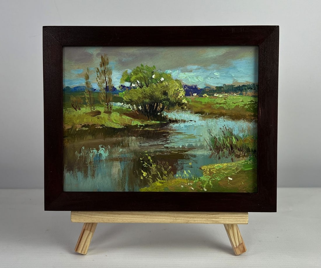 Oil painting Summer winding river Yuriy Suprunchuk (1 of 8)