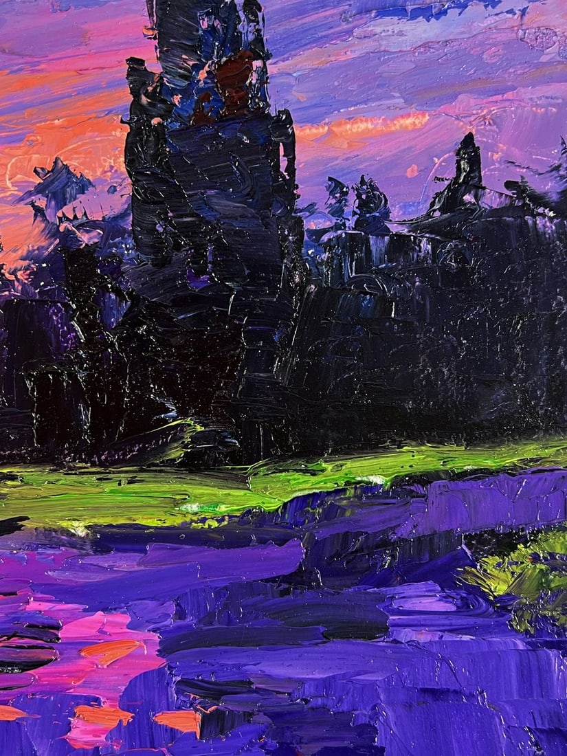 Oil painting A romantic sunset outside the city Boris Serdyuk - 10