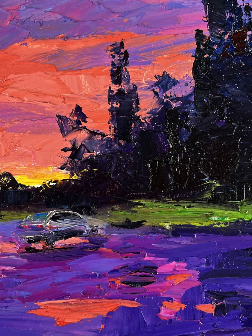 Oil painting A romantic sunset outside the city Boris Serdyuk - 8