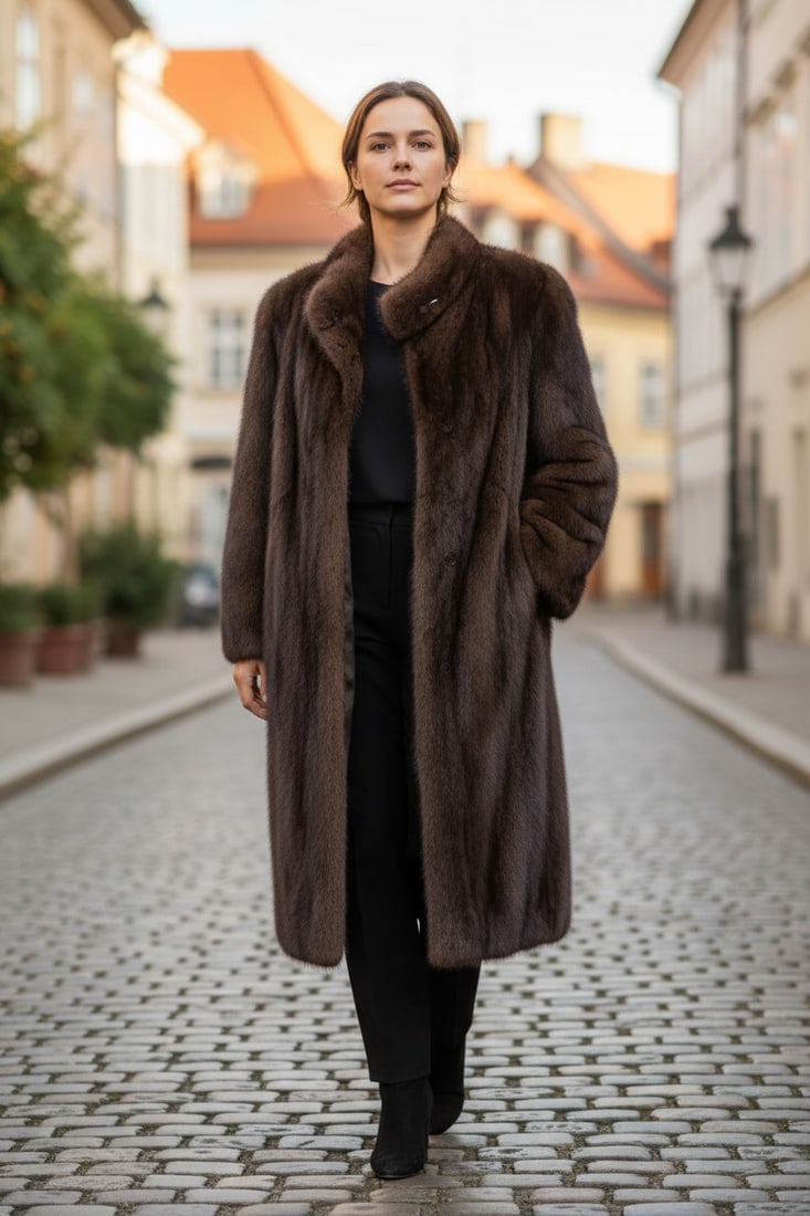BROWN MINK FUR COAT EU: XXL ; US: 24 (1 of 11)
