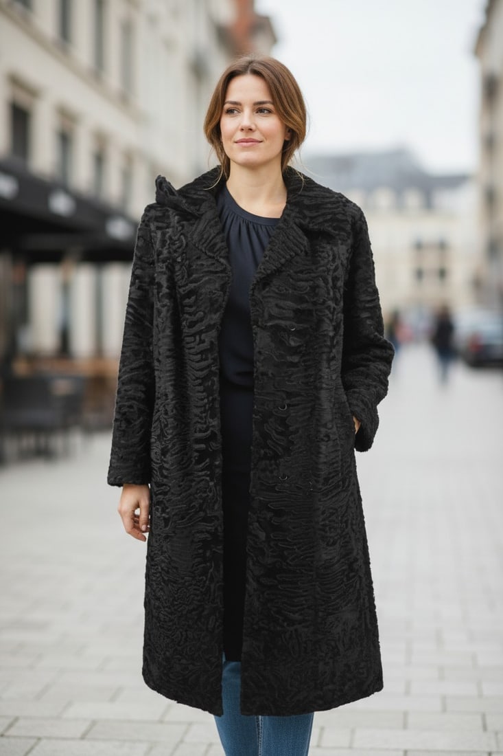 BLACK PERSIAN LAMB FUR COAT EU: XL ; US: 18: Title: BLACK PERSIAN LAMB FUR COAT EU: XL ; US: 18 Description: Approximate size- EU: XL; US: 18 : Important details: Length: 115cm/45.28in -Shoulders width:45cm/17.72in -Sleeve Length:62cm/24.41in -B