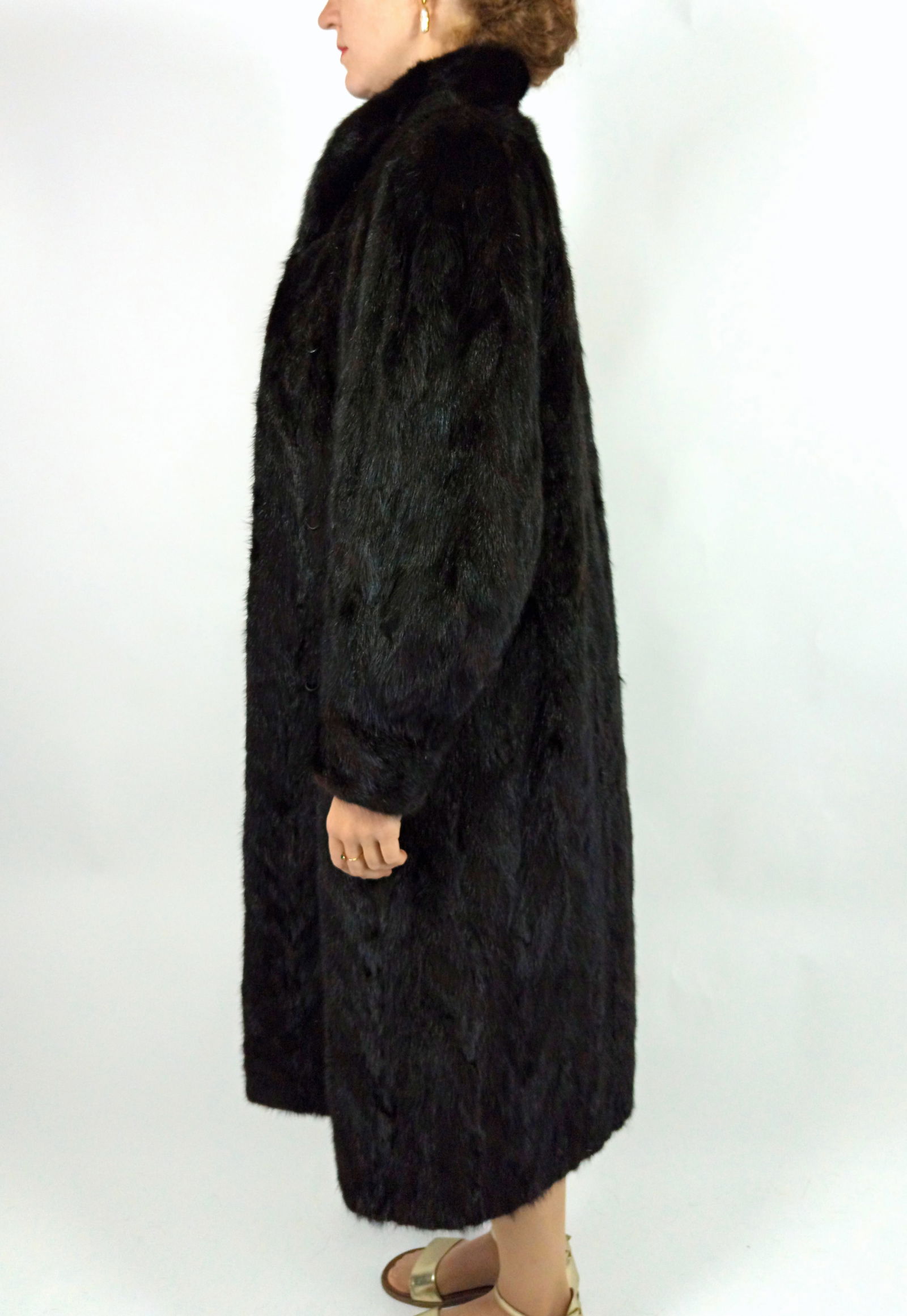 MAHOGANY MINK FUR COAT EU: XL ; US: 20 - 3
