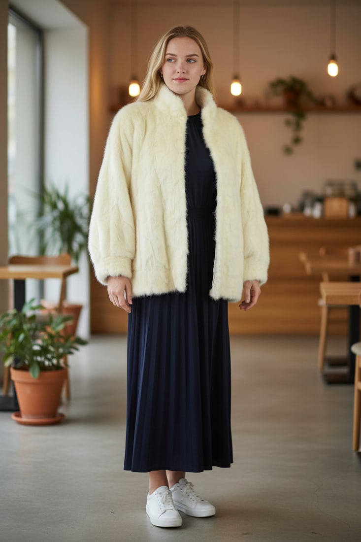 CREAM MINK FUR BOMBER JACKET EU: 3XL ; US: 24: Title: CREAM MINK FUR BOMBER JACKET EU: 3XL ; US: 24 Description: Approximate size- EU: 3XL; US: 24 : Important details: Length: 75cm/29.53in -Shoulders width:45cm/17.72in -Sleeve Length:65cm/25.59in