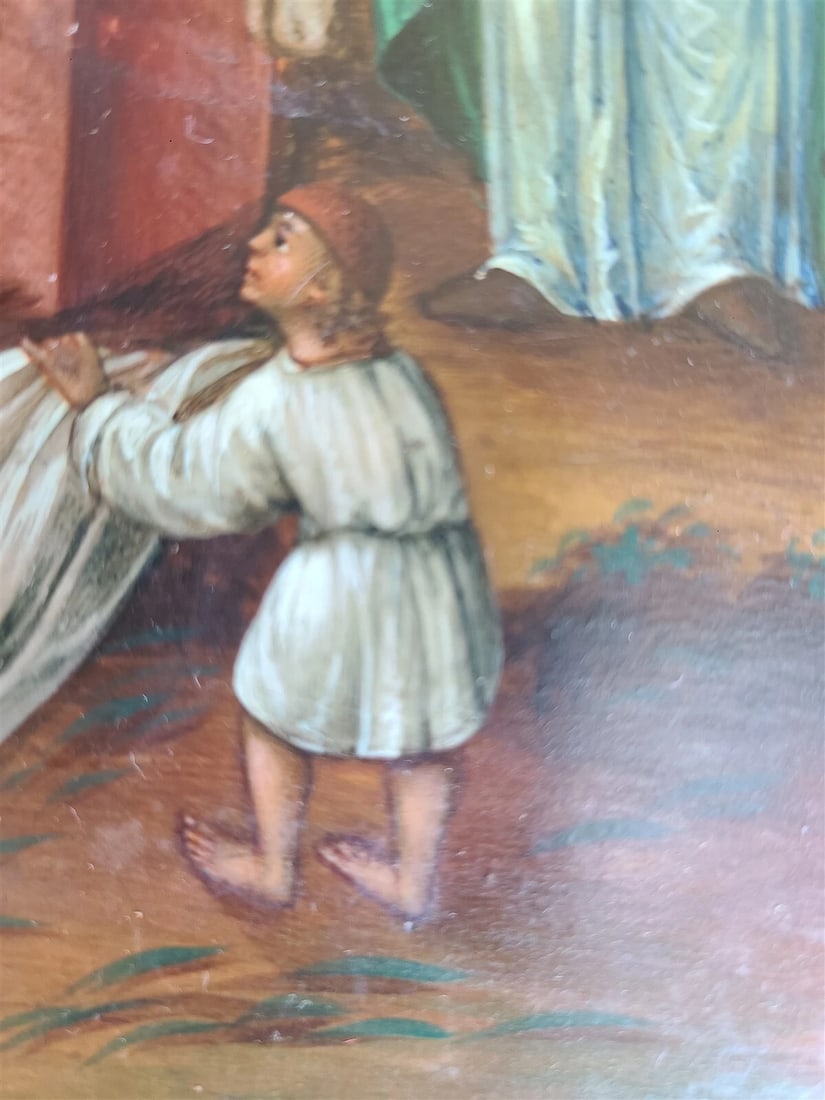 RUSSIAN ICON ENTRANCE of JESUS INTO JERUSALEM antique 19th century HAND PAINTED - 7