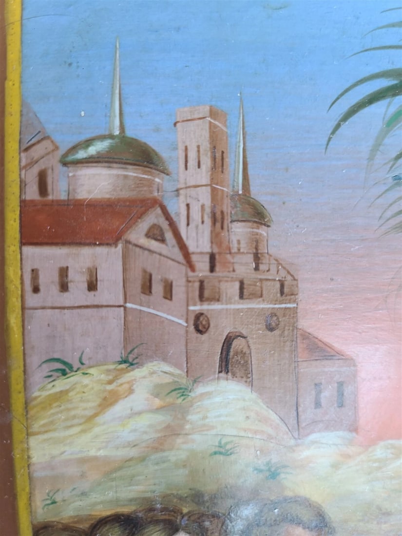 RUSSIAN ICON ENTRANCE of JESUS INTO JERUSALEM antique 19th century HAND PAINTED - 8