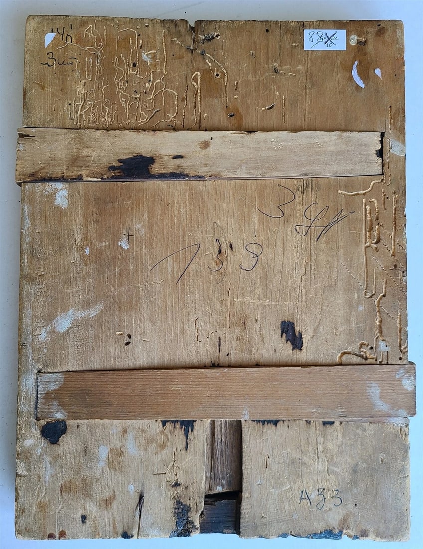 RUSSIAN ICON ENTRANCE of JESUS INTO JERUSALEM antique 19th century HAND PAINTED - 9