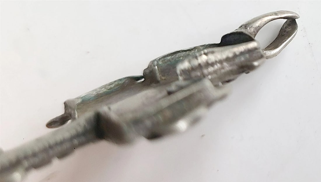 18th CENTURY UNUSUAL RUSSIAN SILVER NECK ICON CROSS ANTIQUE PENDANT - 5