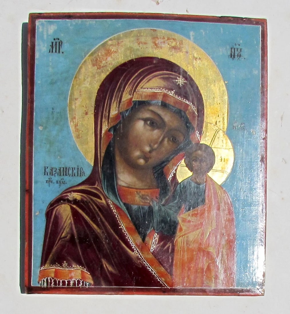 RUSSIAN ANTIQUE ICON of KAZAN VIRGIN SOTHEBY'S PROVENANCE HIGH QUALITY - 9