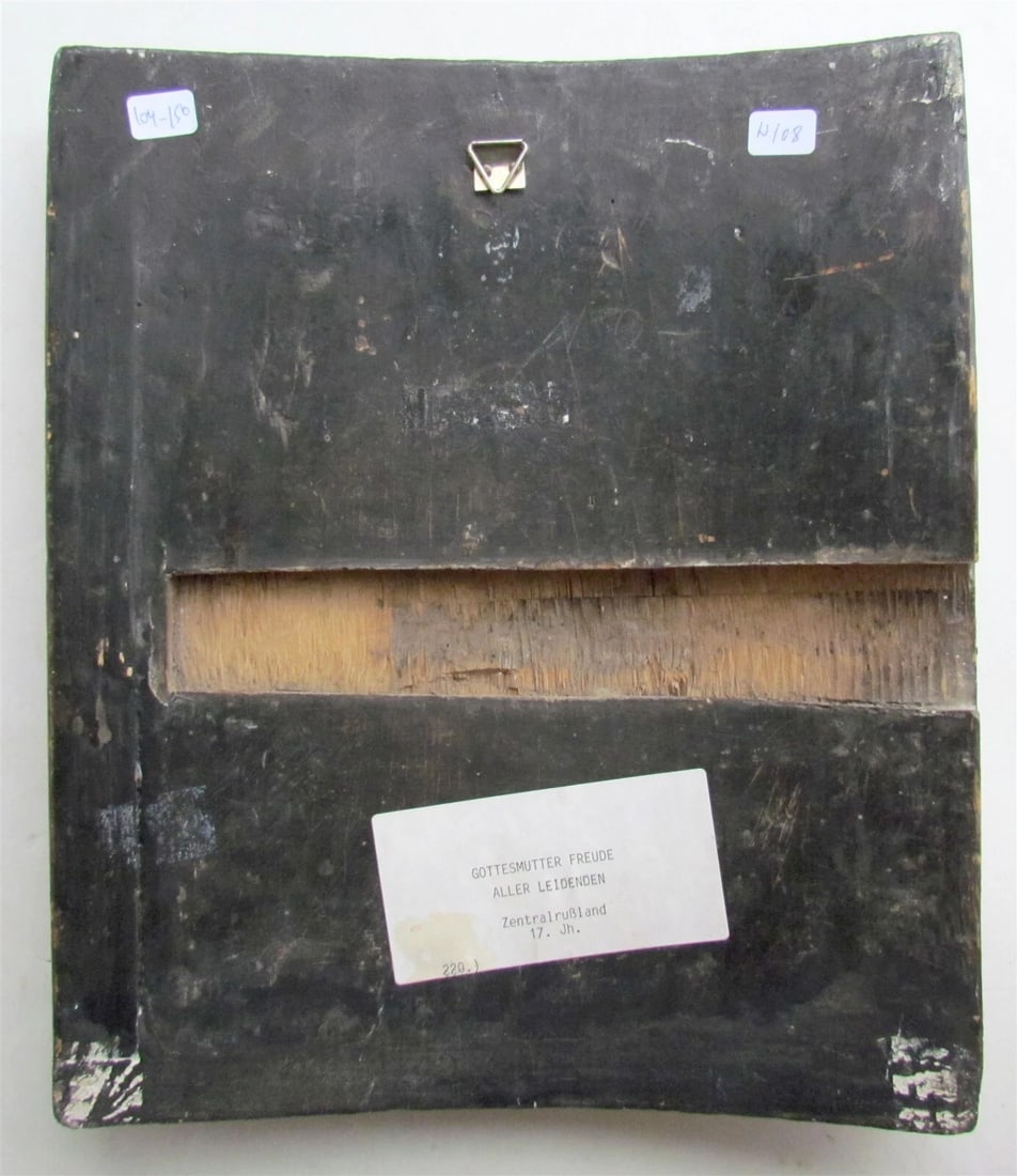 RUSSIAN ICON of MOTHER OF GOD of JOY antique 17th CENTURY HAND PAINTED on WOOD - 5