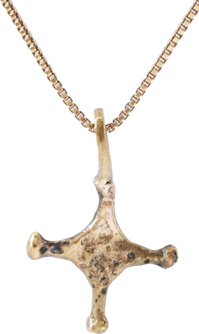 RARE MEDIEVAL CHRISTIAN CROSS NECKLACE C.800-1000 AD. - 2