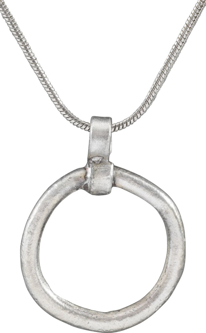 CELTIC PROSPERITY RING NECKLACE, C.400-100 BC: Before the Roman invasion of the British Isles, rings of bronze, silver, and gold were used as a means of exchange, particularly in Ireland. Most exchanges of goods and property were conducted by bart