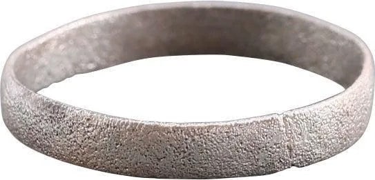 VIKING WOMAN'S WEDDING RING, 900-1050 AD, SZ 6 1/2: Size 6 1/2. Rounded face band, 2.9mm. Vikings exchanged rings on the pommel of the groom's sword. Professionally refurbished with the surface restored in pure silver. Good wearable size. See the refer