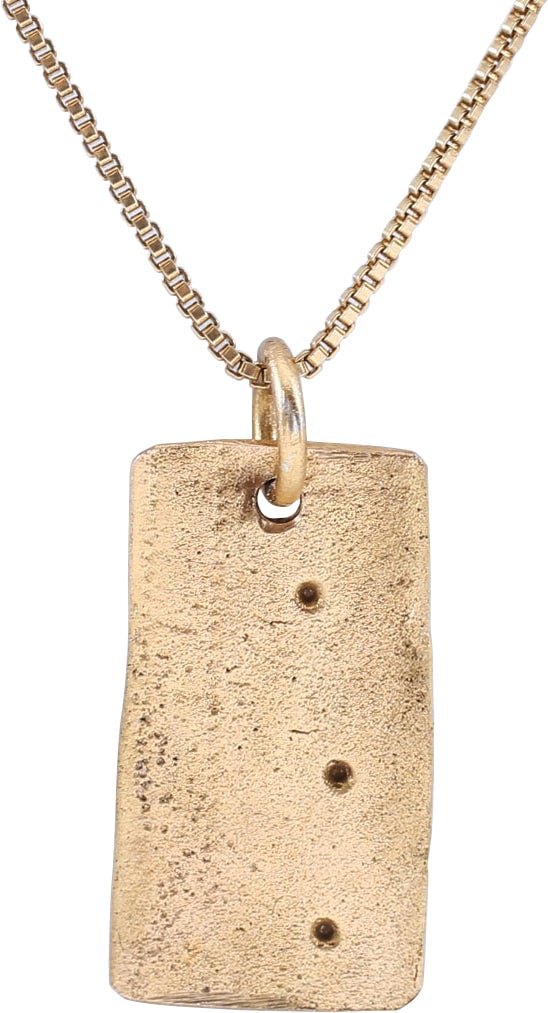 RARE VIKING WARRIOR'S BRACELET PENDANT NECKLACE, 10th-11th CENTURY AD: Vikings were highly skilled metallurgists, and as a result, breaking metal had supernatural significance for them. Breaking ringjarn (iron rings) as shown on the Larbro Stone, was thought to destroy t