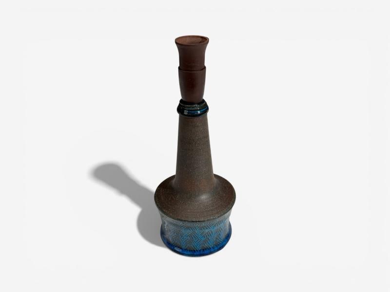 Nils Kähler, Small Table Lamp, Brown Stoneware, Denmark, 1950s - 5