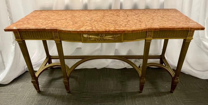 Maison Jansen Console with Six Raised Legs and Marble Top - 2