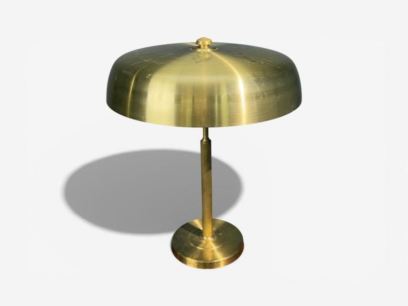 Hövik Lys, Large Table Lamp, Brass Sheet, Norway, 1970s - 4