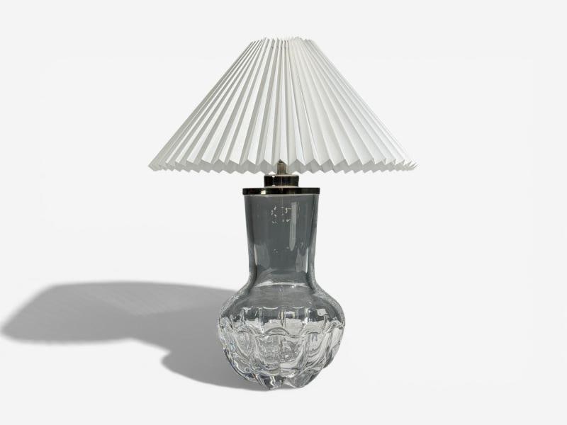 Olle Alberius, Table Lamp, Blown Glass, Chromed Metal, Sweden, 1970s - 2