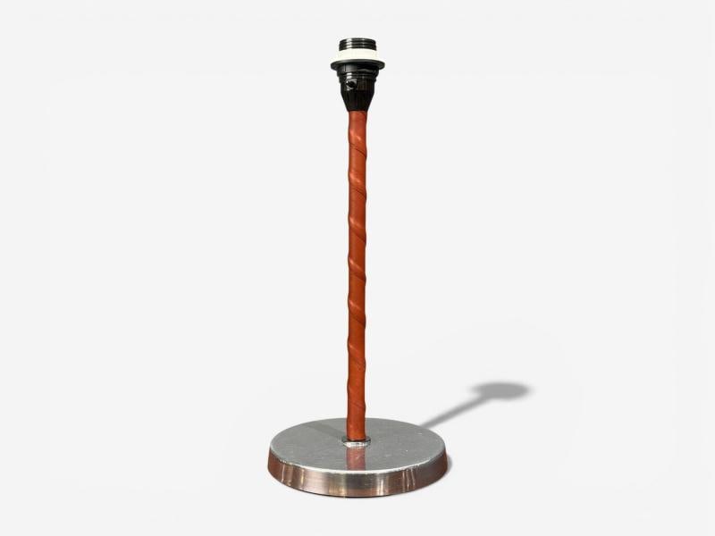 Bergboms, Table Lamps, Leather, Nickel Plated, Sweden, 1960s - 3