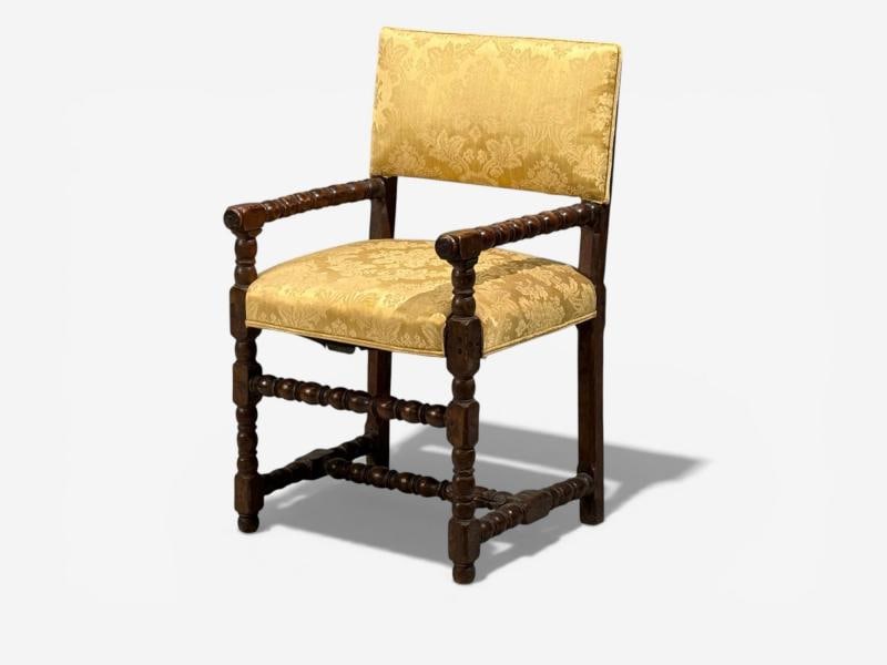 Louis XIII, Barley Twist Occasional Chairs, Fabric, Cherry, France, 17th c. - 4