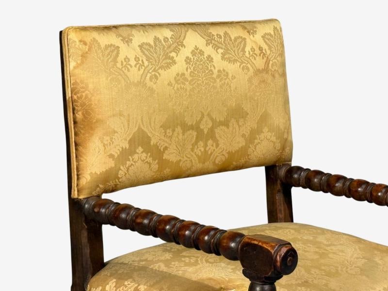 Louis XIII, Barley Twist Occasional Chairs, Fabric, Cherry, France, 17th c. - 7