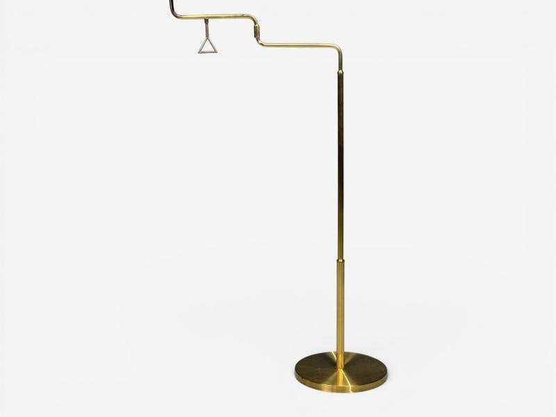 Armaturhantverk Göteborg, Articulating Floor Lamp, Brass, Fabric, Sweden, 1960s - 10