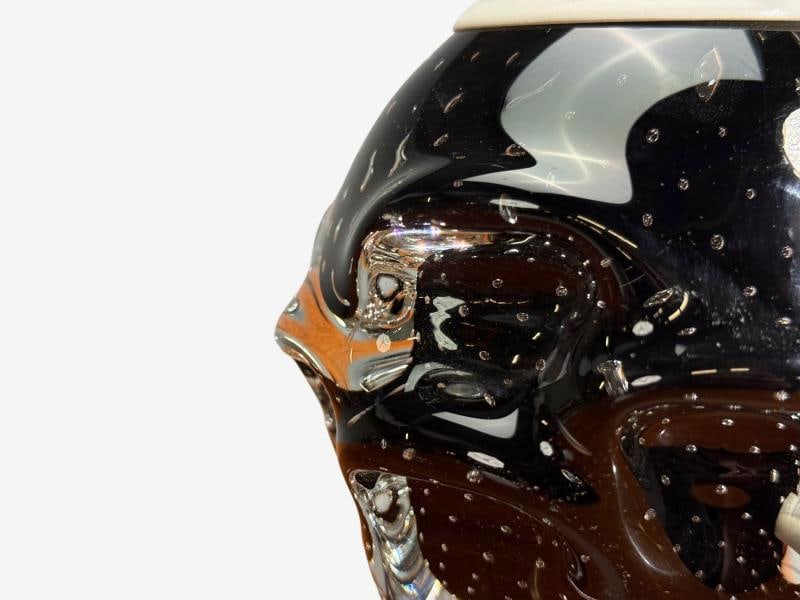 Kosta, Small Table Lamp, Black Glass, Sweden, 1950s - 9