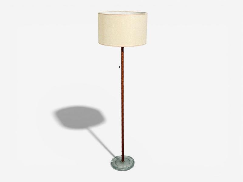 Falkenbergs Belysning, Floor Lamp, Leather, Glass, Sweden, 1960s - 4