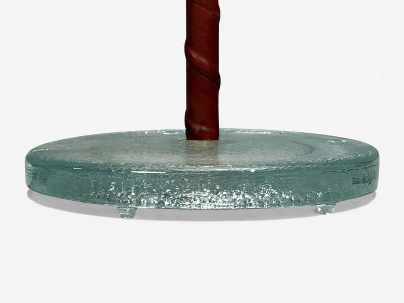 Falkenbergs Belysning, Floor Lamp, Leather, Glass, Sweden, 1960s - 9