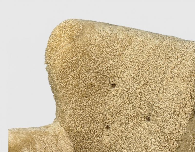 Swedish Modern, Organic Lounge Chairs, Shearling, Wood, Sweden, 1940s - 12