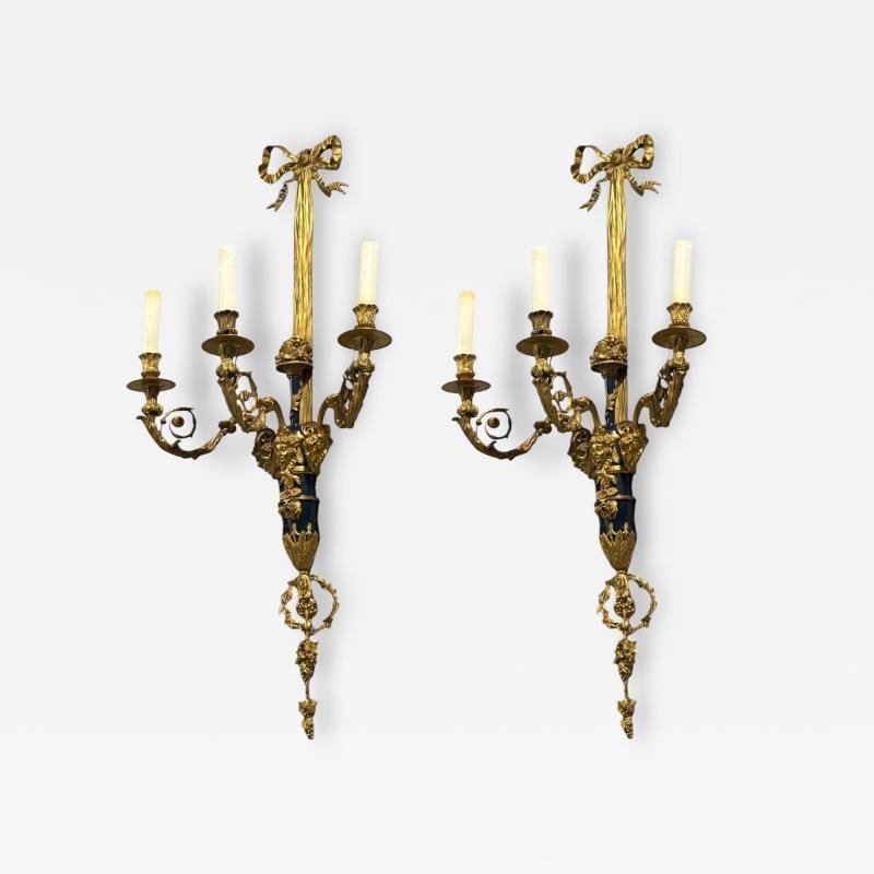 Henry Dasson Attr., Louis XVI, Wall Sconces, Bronze, France, 1860s (1 of 12)