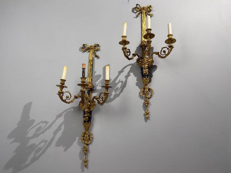 Henry Dasson Attr., Louis XVI, Wall Sconces, Bronze, France, 1860s - 4