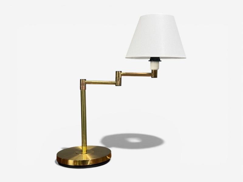 Fagerhults, Articulating Desk Lamp, Brass, Sweden, 1960s - 3