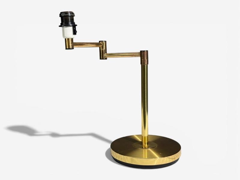 Fagerhults, Articulating Desk Lamp, Brass, Sweden, 1960s - 4