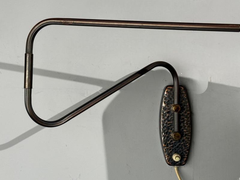 Swedish Modern, Adjustable Wall Light, Copper, Sweden, 1970s - 9